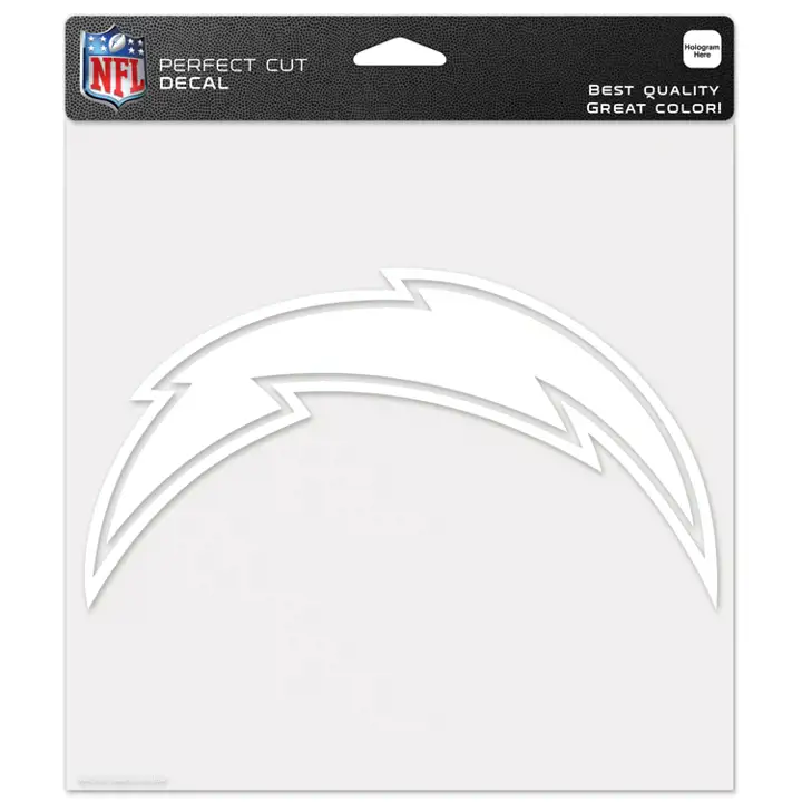 Décalcomanie découpée LAChargers 8x8 Blanc
