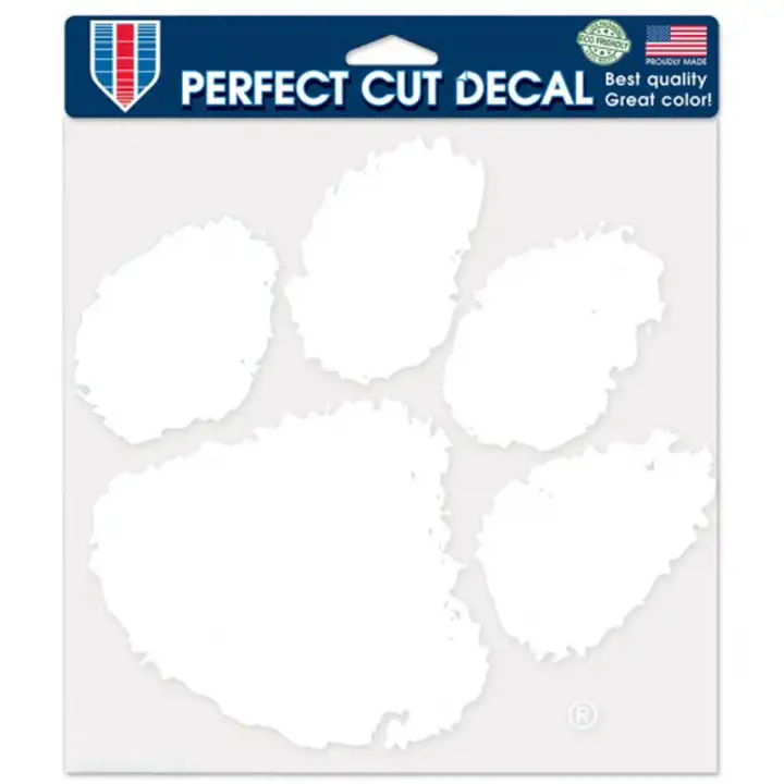 Décalcomanie découpée Clemson 8x8 Blanc