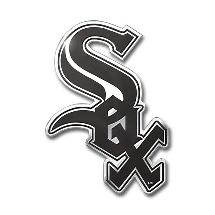 Emblème de voiture en métal WHITE SOX, argenté
