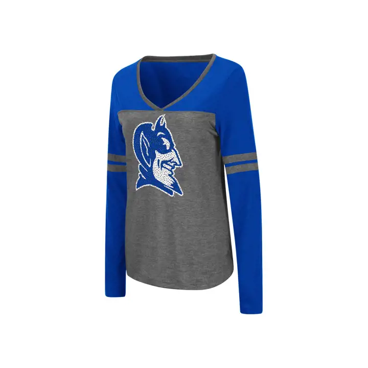 T-shirt à manches longues Duke Blue Devils NCAA pour femme 19 Cha