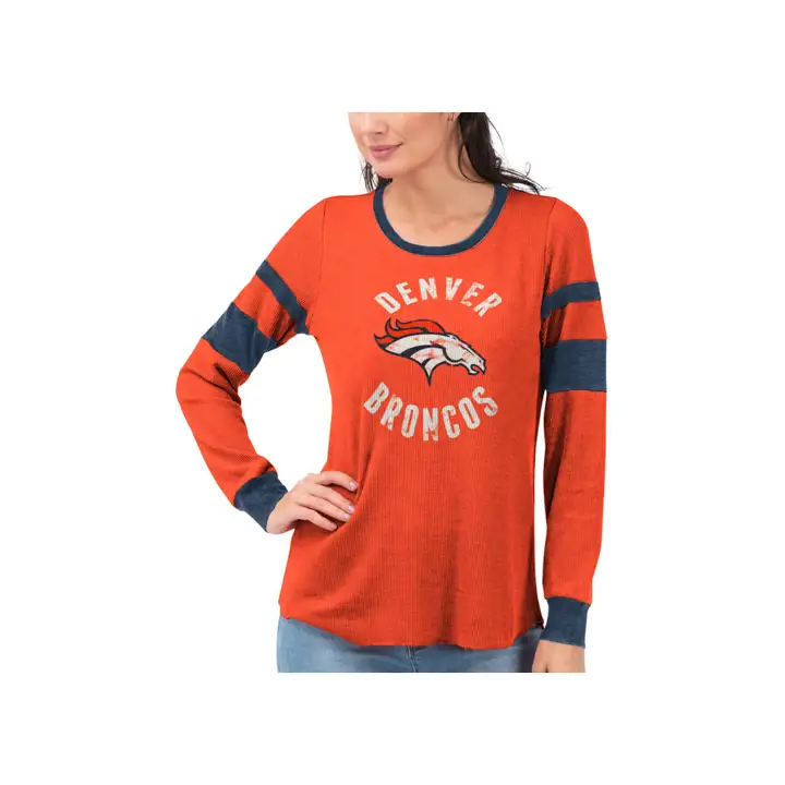 Haut thermique Broncos NFL Touch Stadium pour femme 19 org/bleu marine
