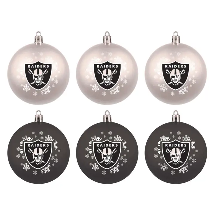 Ensemble de 6 boules incassables Oakland Raiders