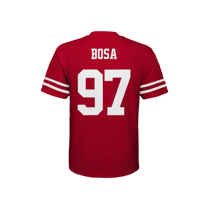 Maillot de match 49ERS NFL pour jeune Nick Bosa rouge