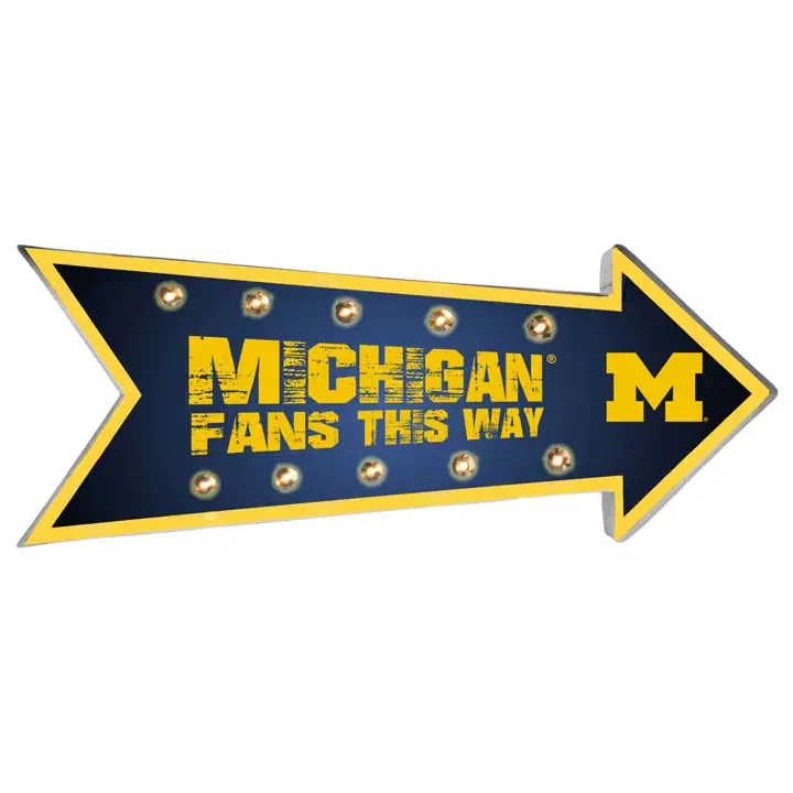 Enseigne lumineuse fléchée des Wolverines du Michigan