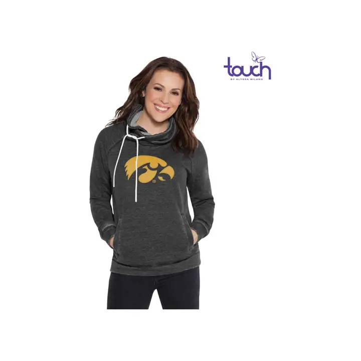 Sweat-shirt Femme Col Capuche Iowa Hawkeyes NCAA Touch 19 GRIS