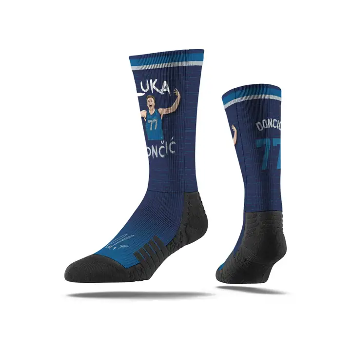 Chaussettes NBA Strideline NBA Action Crew Luka Doncic bleu