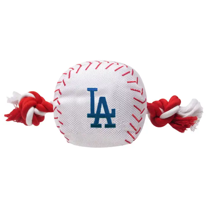 Jouet pour animaux de compagnie en nylon de baseball Los Angeles Dodgers avec corde