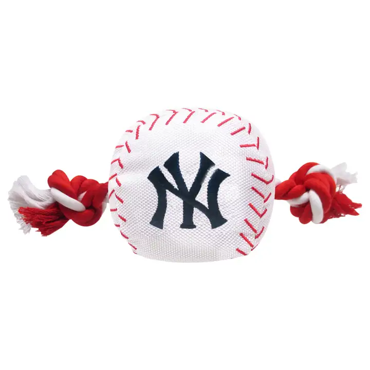 Jouet pour animaux de compagnie en nylon de baseball avec corde New York Yankees Ast