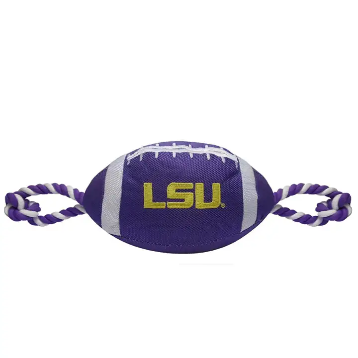 Jouet pour chien en nylon L.S.U. football avec corde
