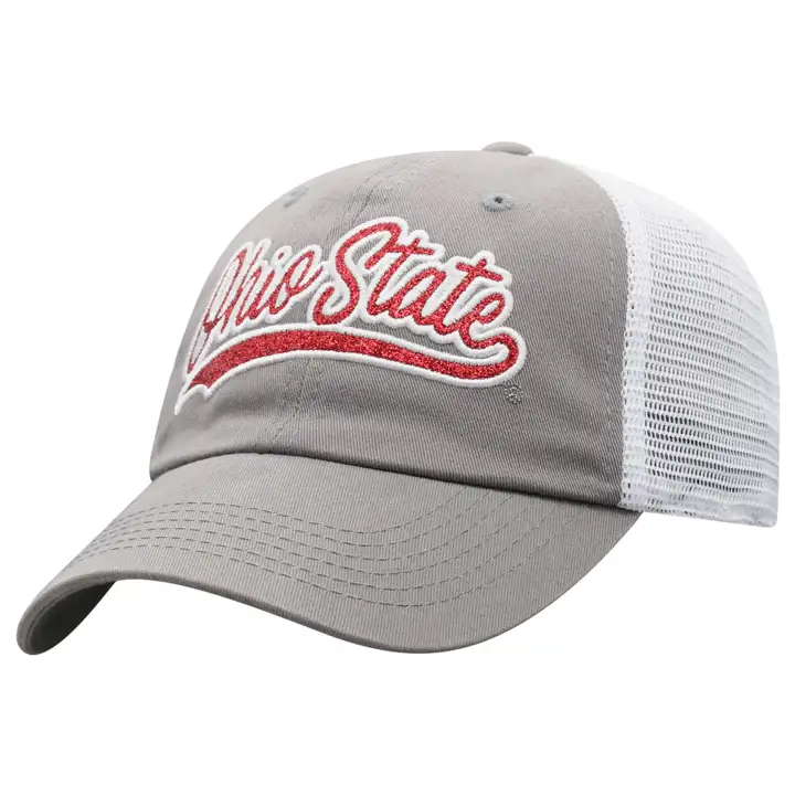 Ohio State Buckeyes OSU Casquette Trucker Glimmer Femme GRIS/BLANC