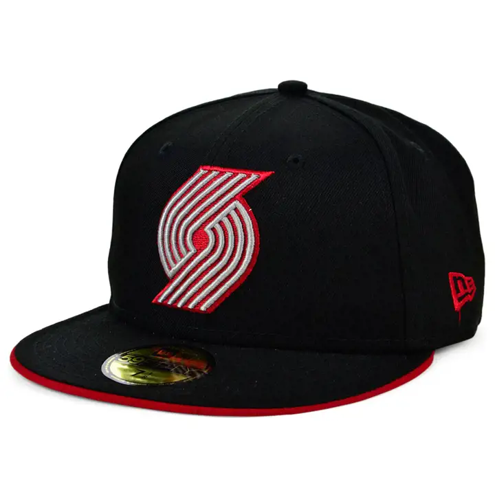 PORTLAND TRAIL BLAZERS NBA BLK/GRY/POP 59FIFTY BLK/GRY