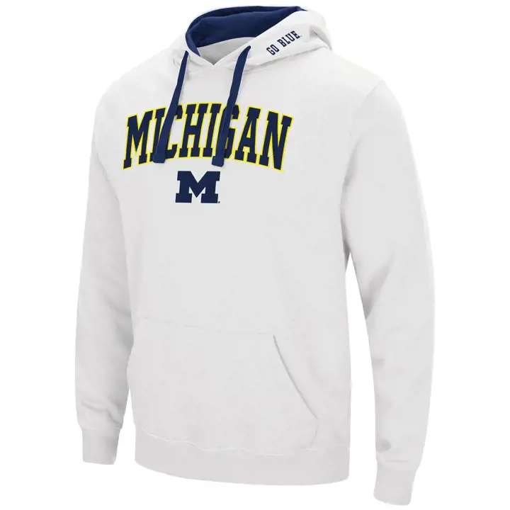 Michigan Wolverines 2F NCAA Sweat à Capuche Logo et Arc blanc