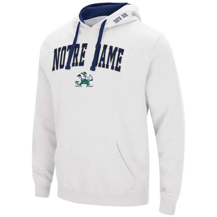 Sweat à capuche Notre Dame Fighting Irish 2F NCAA Arch & Logo - Blanc