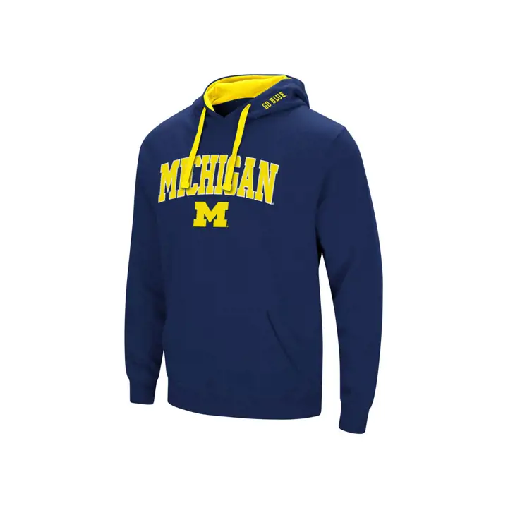 Sweat à capuche Michigan Wolverines 2F NCAA Arch & Logo Marine