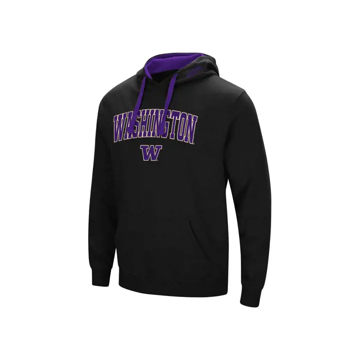 Sweat à capuche Washington Huskies 2F NCAA Arch & Logo noir