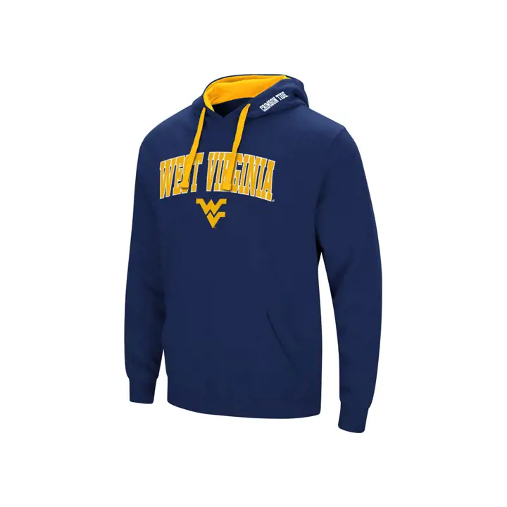 West Virginia Mountaineers 2F NCAA Sweat à capuche Arch & Logo Marine