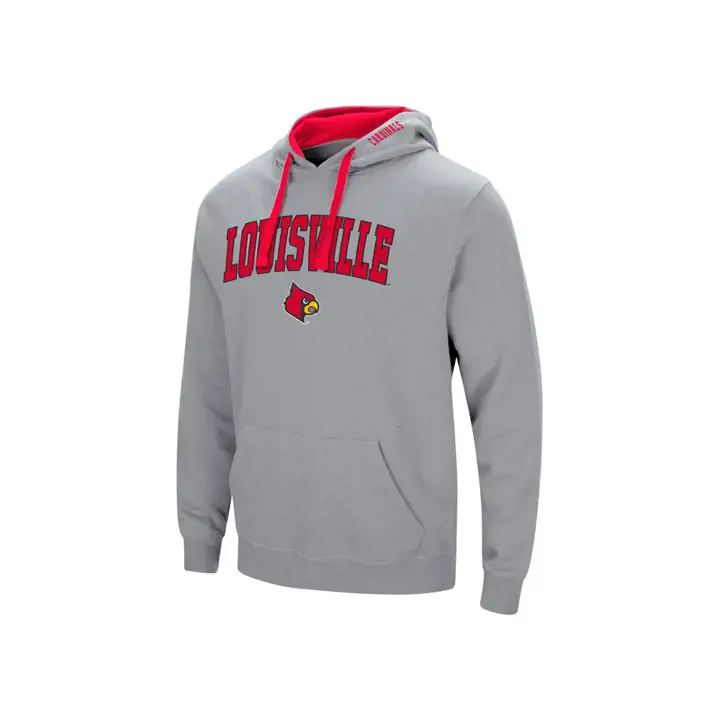 Louisville Cardinals 2F Sweat à capuche NCAA Arch & Logo gry