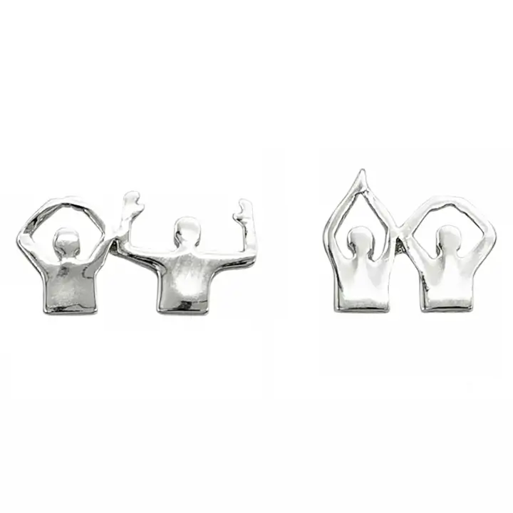 Boucles d'oreilles O-H-I-O Buckeyes de l'État de l'Ohio argentées