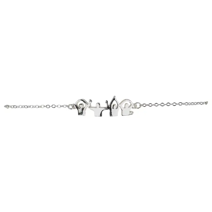 Bracelet Ohio State Buckeyes O-H-I-O en argent