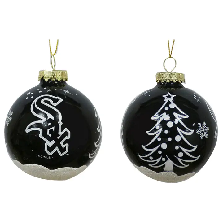 Chicago White Sox Balle de Noël scintillante de 7,6 cm