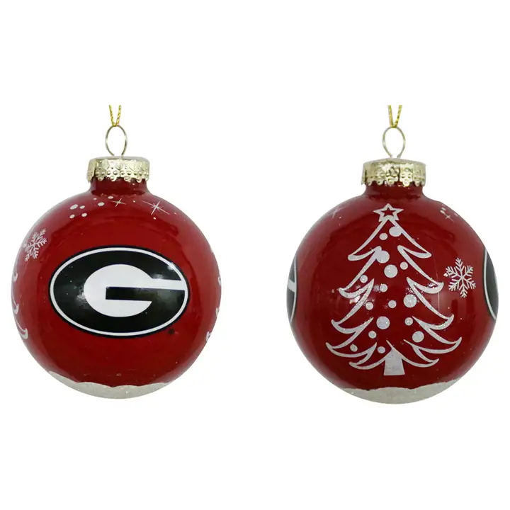 Boule de Noël à paillettes 3" Georgia Bulldogs