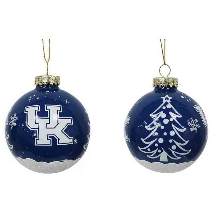 Boule de Noël à paillettes Kentucky Wildcats 3 po ass.