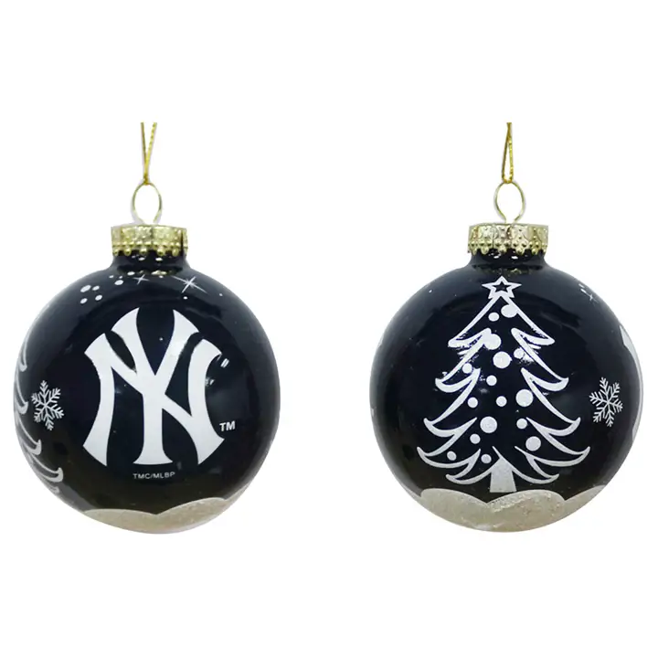 Boule de Noël à paillettes 3" New York Yankees