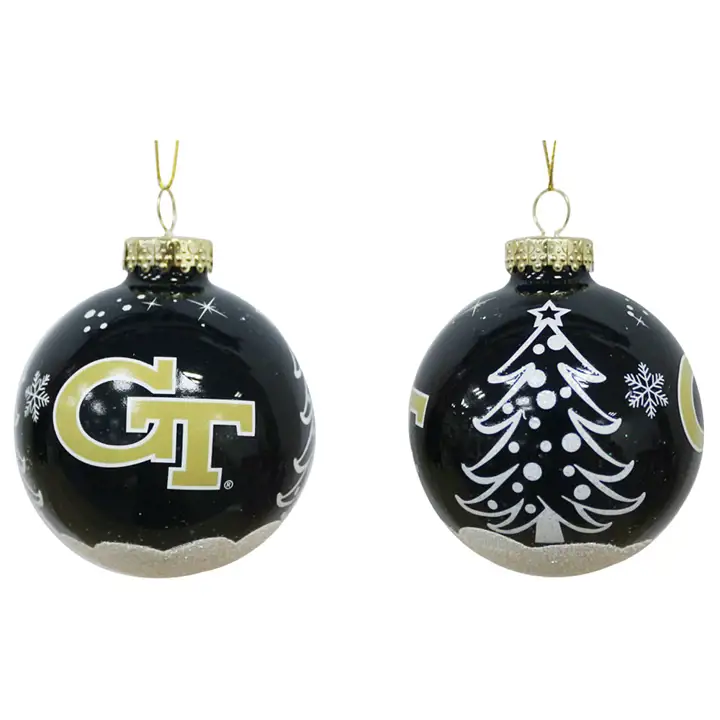 "Balle de Noël à paillettes 3" Georgia Tech Yellow Jackets"