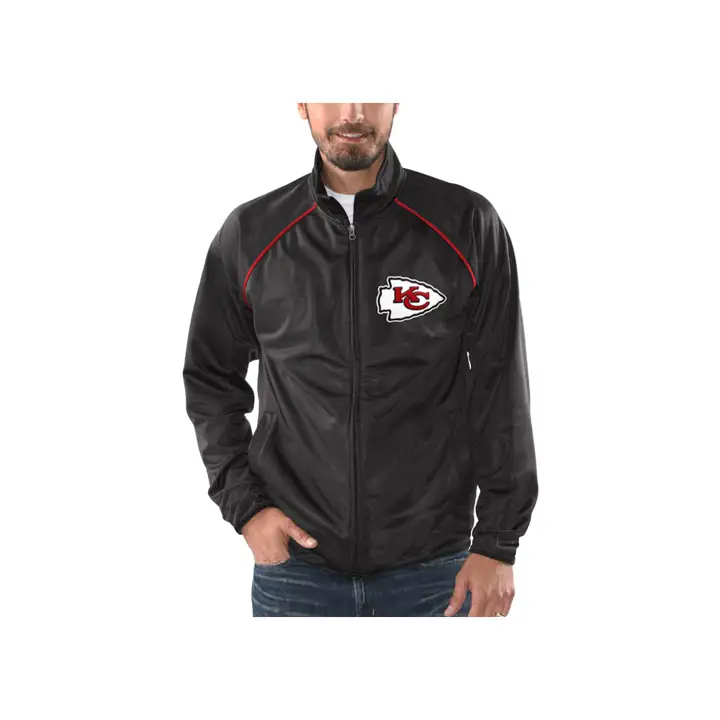 Veste de survêtement NFL Kansas City Chiefs Tracer noire/rouge