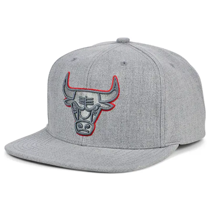 CHICAGO BULLS MN HEATHER POP OUT CASQUETTE SNAPBACK GRIS CLAIR