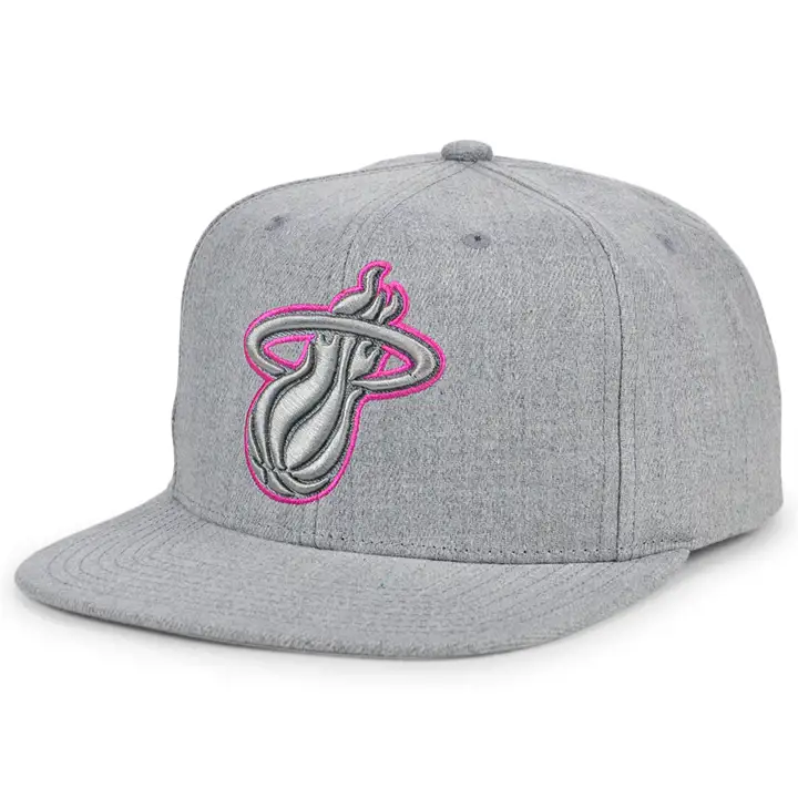 CASQUETTE SNAPBACK MIAMI HEAT MN HEATHER POP OUT GRIS CHINÉ