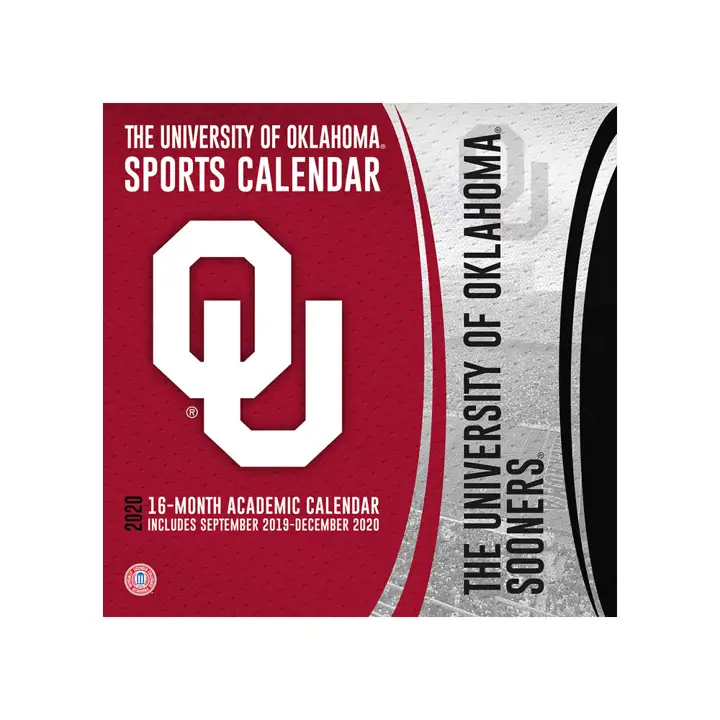 Calendrier mural Oklahoma Sooners 2020 12x12 AST