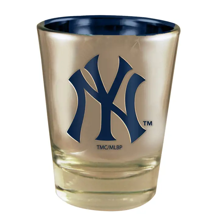 New York Yankees Verre à shot électroplaqué argent/marine