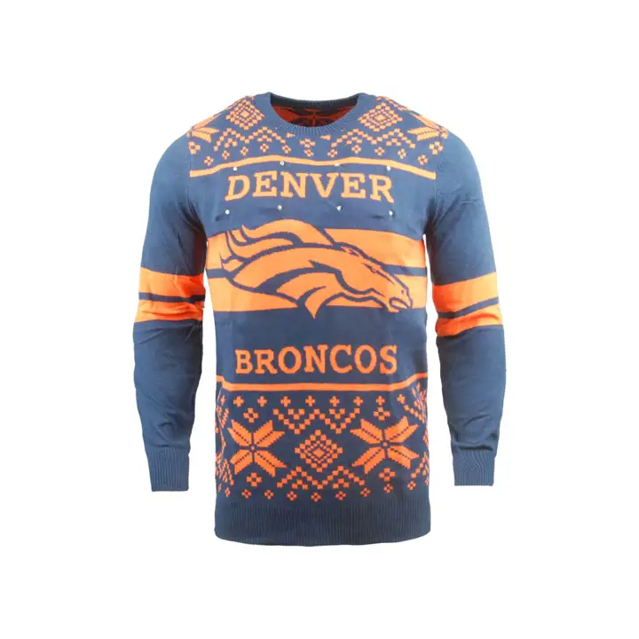 Denver Broncos NFL Pull lumineux à deux rayures et grand logo 19 n