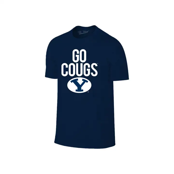 T-shirt slogan BYU Cougars NCAA 2F marine