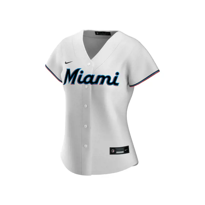 Maillot Réplique Officiel Femme MLB Miami Marlins BLANC