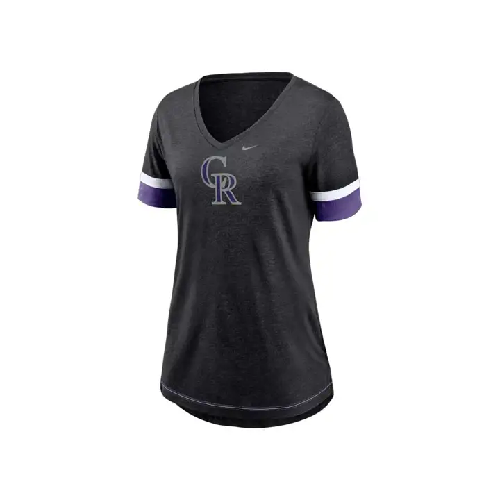 T-shirt Femme Tricolore Colorado Rockies MLB pour fan 20 noir/blanc