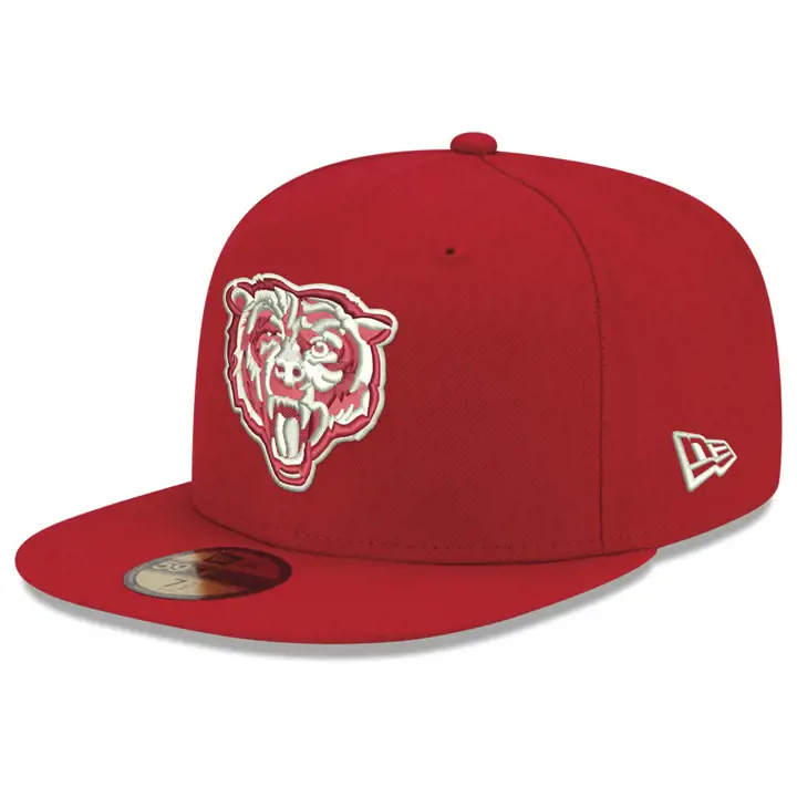 Casquette 59Fifty Chicago Bears NFL basique mode ROUGE