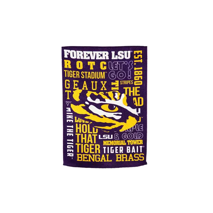 Drapeau de jardin L.S.U. pour fans, violet/jaune