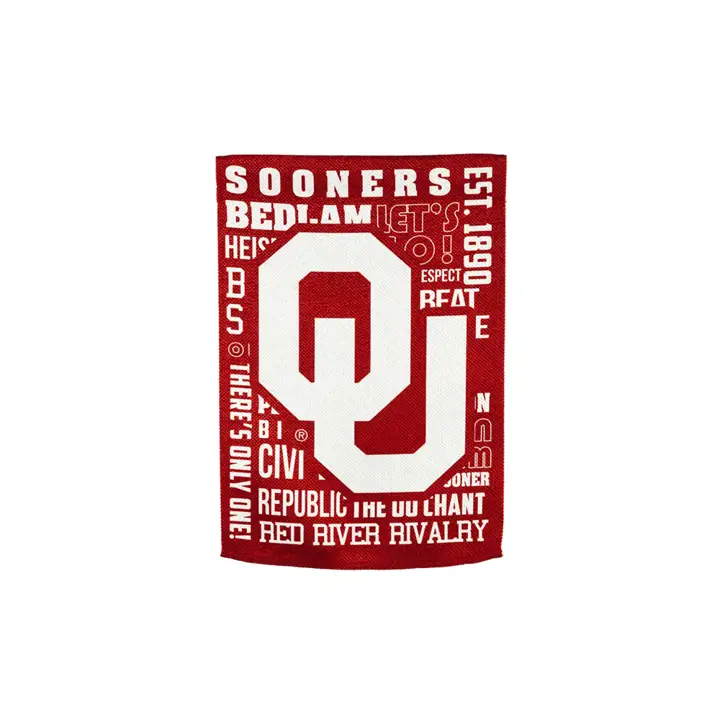 Drapeau de jardin rouge/blanc « Règles des fans des Oklahoma Sooners »