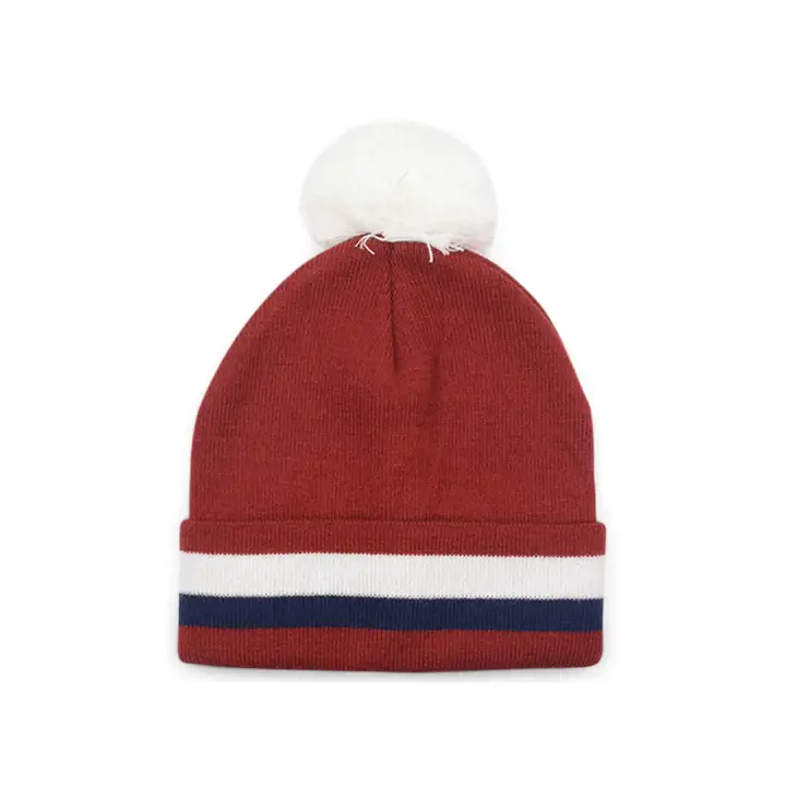 HW Pompon Tricot Vierge ROUGE/BLANC/MARINE