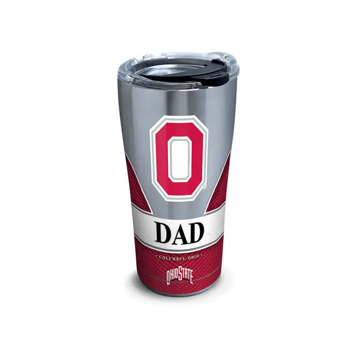 Bouteille isotherme Ohio State Buckeyes 20oz « Papa » en acier inoxydable rouge/blanc