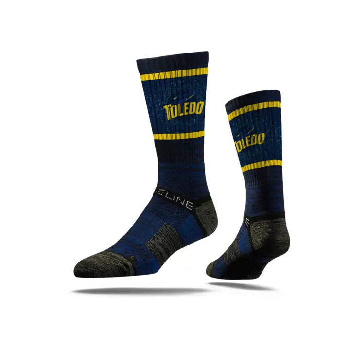 Chaussettes montantes confortables NCAA Toledo Rockets pour mollet – marine