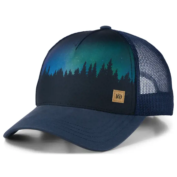 Casquette de camionneur 5 pans 10TREE ALTITUDE BLEU MARINE/NOIR