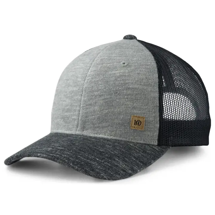 CASQUETTE CAMIONNEUR 6 PANNEAUX 10TREE ÉLÉVATION GRIS CLAIR/NOIR