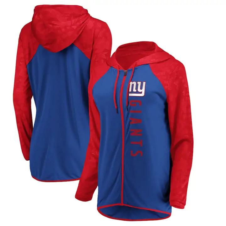 NEW YORK GIANTS LS Femme Defender Blocked Entièrement Zippé AST