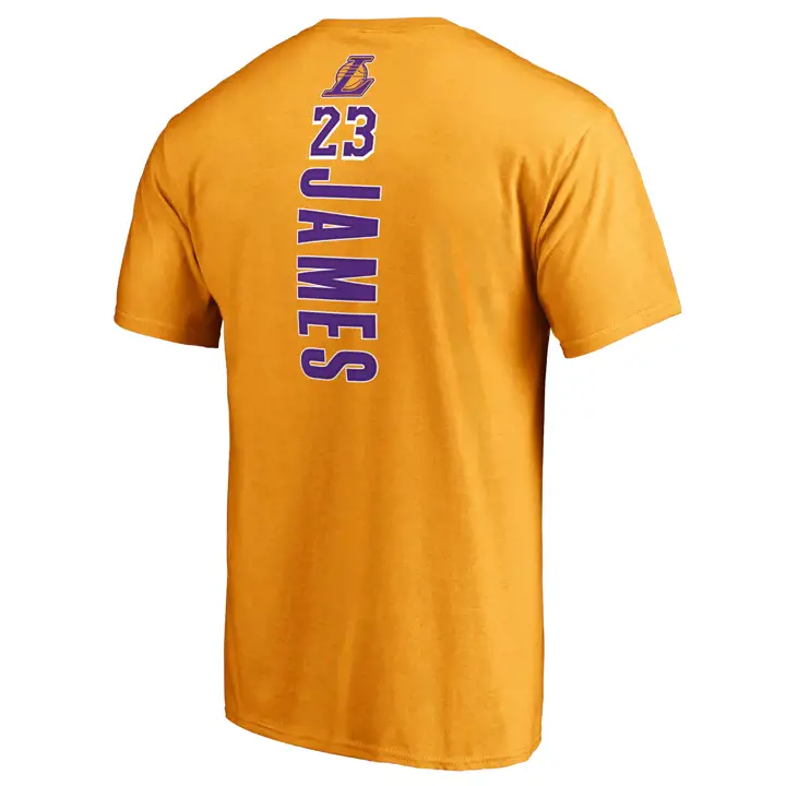 T-SHIRT DOS AVEC NOM ET NUMÉRO LOS ANGELES LAKERS