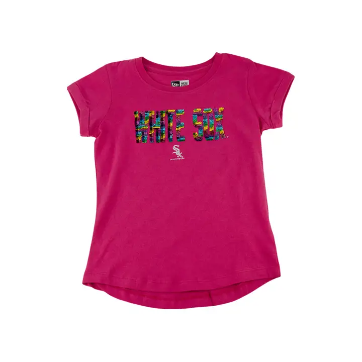 T-shirt à paillettes réversibles pour jeunes filles Chicago White Sox MLB 20 rose