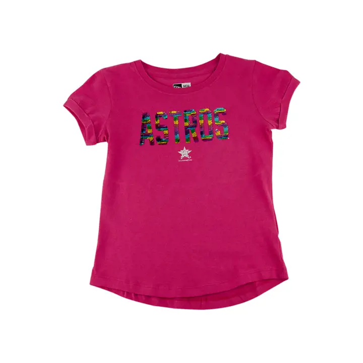 T-shirt à sequins réversibles Houston Astros MLB pour jeune fille - Rose 20