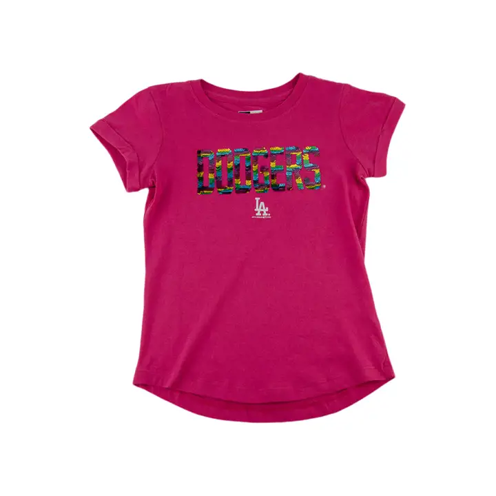 T-shirt à sequins réversibles pour jeunes filles Los Angeles Dodgers MLB 20 P